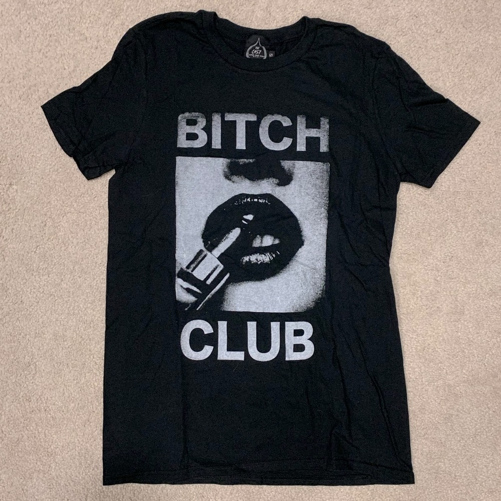 Bitch Club black tee by NYC brand The Cast , as seen on Madonna, no longer made